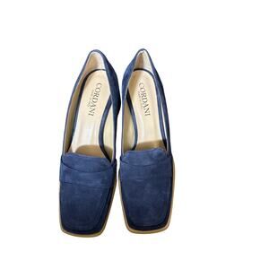 Cordani Articolo Nisha Navy Blue Loafer Heels Sz 37 (6.5)
